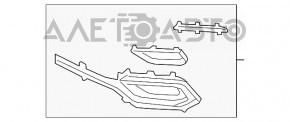 Grila bara dreapta Hyundai Santa FE Sport 17-18 restilizat SUA, sub faruri de ceață, nou, neoriginal.