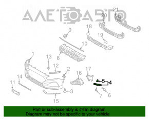 Suportul pentru bara de protecție față dreapta Hyundai Sonata 18-19 nou, neoriginal