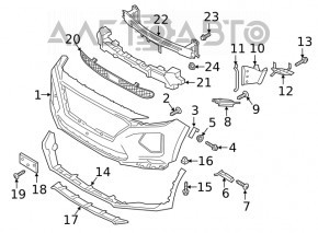 Amplificatorul de bara fata pentru Hyundai Santa FE 19-20 USA cu radar nou, neoriginal.