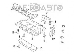 Protecție motor laterală dreapta pentru Infiniti G25 G35 G37 4d 06-14, nou, neoriginal.