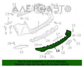 Buza bara spate Infiniti QX50 19- pentru senzori de parcare