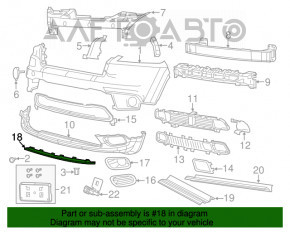 Bara de protecție inferioară față pentru Jeep Cherokee KL 14-18, argintiu, nou, neoriginal