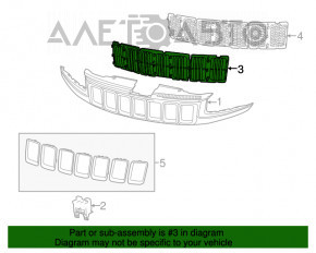 Решетка радиатора grill Jeep Grand Cherokee WK2 14-16 полоски