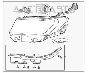 Фара передняя левая в сборе Jeep Compass 17-21 ксенон+led