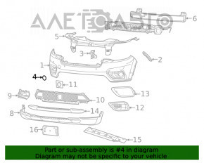 Capacul carligului de tractare al bara fata Jeep Cherokee KL 19- restilizat nou, neoriginal.