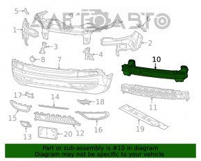 Amplificatorul de bara fata pentru Jeep Cherokee KL 19-21, metalic, pentru carlig de remorcare, nou, neoriginal.