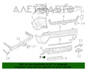 Заглушка буксир крюка заднего бампера Jeep Cherokee KL 19-21 структура