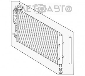 Radiatorul de aer condiționat al condensatorului Kia Soul 14-16, nou, aftermarket.