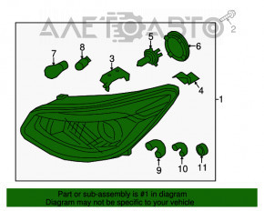 Farul dreapta față goală Kia Soul 14-19 halogen nou aftermarket