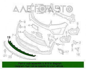 Capacul de protecție al barei față inferioare Kia Sorento 16-18, pre-restilizare, nou, neoriginal.