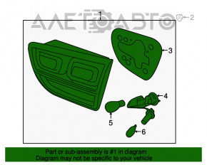 Lampa interioară pentru capacul portbagajului dreapta Kia Sorento 16-18, nou, aftermarket.