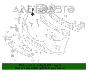 Suportul pentru bara de protecție față dreapta Mazda CX-5 13-16 pe aripă nou, neoriginal.