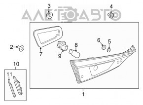 Lampa interioară pentru capacul portbagajului stânga Mazda 3 14-18 BM, halogen, nou, neoriginal DEPO Taiwan.