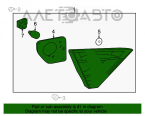 Lampa interioară pentru capacul portbagajului dreapta Toyota Camry v55 15-17 SUA nouă neoriginală DEPO Taiwan.