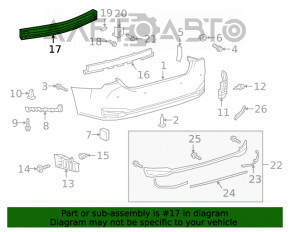 Amplificatorul pentru bara din spate a Toyota Camry v70 18- aluminiu nou aftermarket