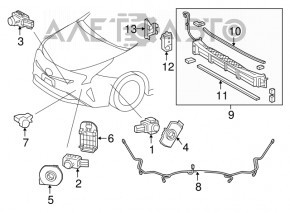 Deflectorul grilei radiatorului Toyota Prius 50 16- nou, neoriginal