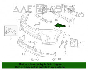 Suportul pentru bara de protecție față dreapta Toyota Highlander 17-19 nou aftermarket