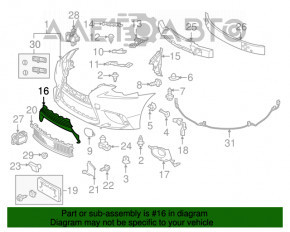 Grila centrală a bara de protecție față pentru Lexus IS 14-16 pre-restilizare, nou, neoriginal.