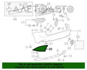 Reflector spate dreapta pentru Lexus IS 14-20, nou, neoriginal