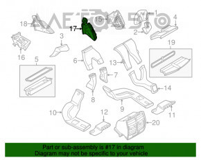 Deflectorul de aer al grilei de ventilare a bordului central dreapta pentru Ford Escape MK3 13-19, negru.