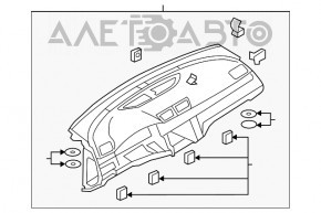 Торпедо передняя панель без AIRBAG VW CC 08-17 черн новый неоригинал