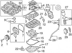 Capacul supapei de admisie pentru Audi A4 B9 17- 2.0T, nou, neoriginal.