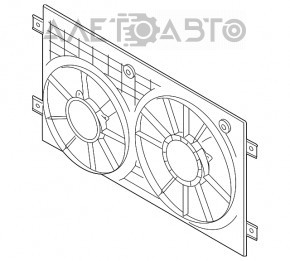 Difuzorul carcasei radiatorului asamblat VW Jetta 11-18 SUA 2.0, 2.5 nou neoriginal.