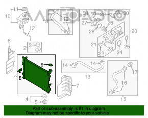 Radiatorul de răcire a apei pentru Hyundai Sonata 11-15 hibrid, nou, KOYORAD Japonia