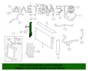 Suport radiator dreapta BMW F30 12-16 N20 nou, neoriginal.