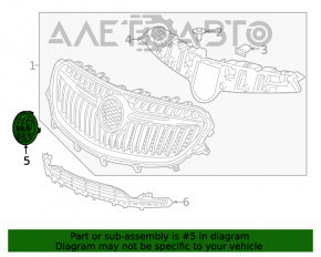 Эмблема решетки радиатора grill Buick Encore 17-19 песок