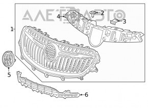 Эмблема решетки радиатора grill Buick Encore 17-19 песок