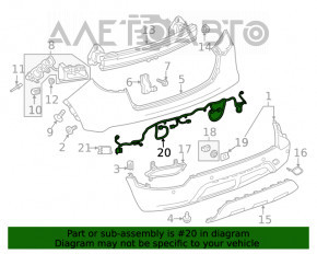 Montajul barei spate pentru Buick Encore 17-19 fără senzori de parcare, sub BSM