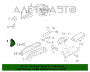 Накладка передней панели боковая левая Audi A4 B8 08-16 чёрная