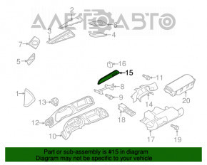 Накладка передней панели в торпедо Quattro Audi A4 B8 08-16 под алюминий