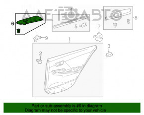 Maneta de control a geamurilor din spate dreapta pentru Toyota Camry v50 12-14 SUA, cu finisaj gri lemn, zgârieturi.