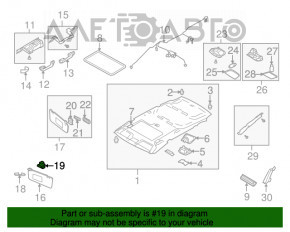 Suport pentru prinderea parasolarului soferului Subaru B10 Tribeca bej.