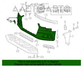 Bara fata goala Audi A4 B9 17-19 fara spalatoare si senzori de parcare, noua, neoriginala.