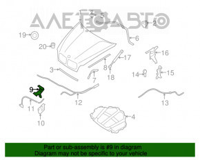 Скоба замка капота левая BMW X5 X6 E70 E71 07-13