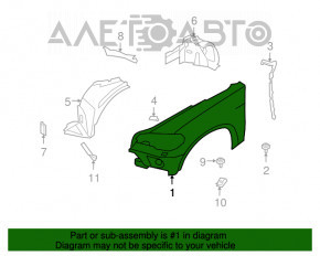 Aripa dreapta fata pentru BMW X5 E70 07-10 cu sistem de spălare, nou, neoriginal.