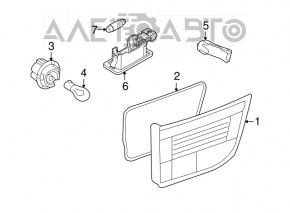 Lampa interioară pentru capacul portbagajului stânga BMW X5 E70 07-10 pre-restilizare, nou, neoriginal