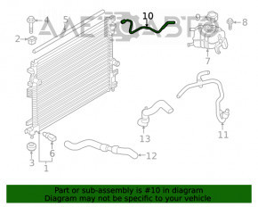 Racordul de întoarcere a lichidului de răcire al rezervorului-radiator Ford Edge 18- 2.0T