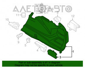 Capacul arcului drept BMW 5 G30 18- 530e hibrid