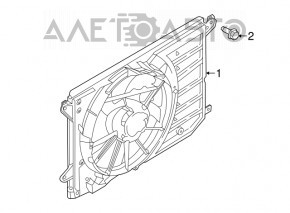 Диффузор кожух радиатора в сборе Ford Fusion mk5 13-20 hybrid, plug-in без компьютера TYC