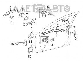 Ручка двери внутренняя передняя правая Toyota Camry v50 12-14 usa, структура