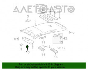 Suport de prindere pentru parasolarul șoferului Toyota Camry v50 12-14 usa bej