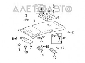 Suport de prindere pentru parasolarul șoferului Toyota Camry v50 12-14 usa bej