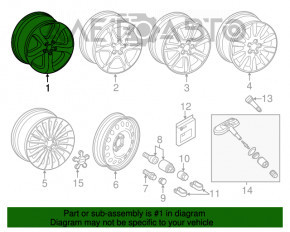 Roată de 17 inch pentru Audi A4 B8 08-16, tip 2, cu jantă