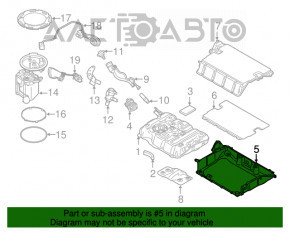 Corpul rezervorului de combustibil BMW 5 G30 18- 530e hibrid partea de jos