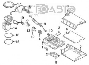 Corpul rezervorului de combustibil BMW 5 G30 18- 530e hibrid partea de jos