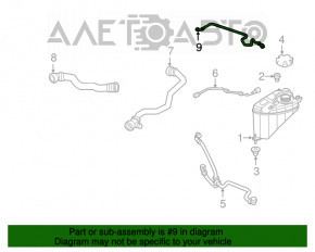 Furtunul sistemului de răcire BMW 5 G30 17-20 2.0T, hibrid 530e